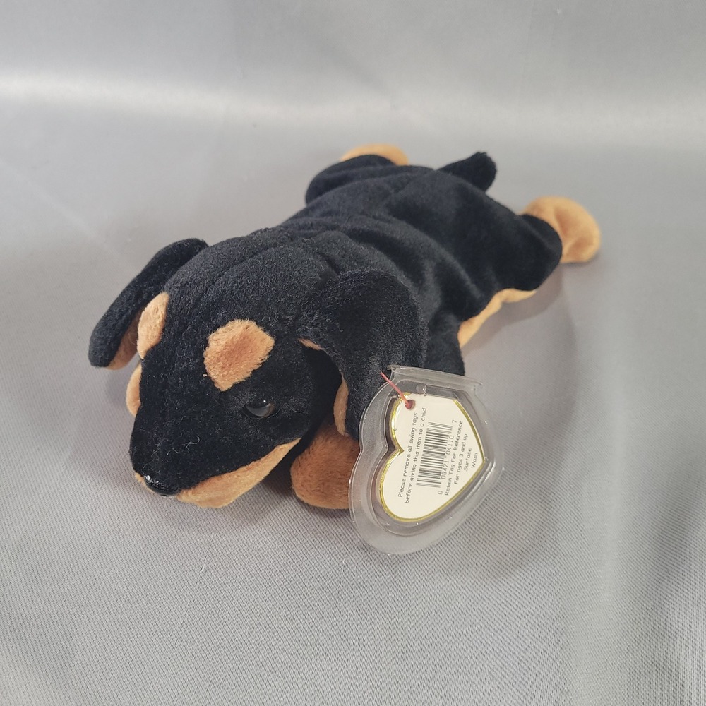 Ty‎ Beanie Baby Doby Doberman Pinscher Plush Black Tan 1996 Vintage w/ Tags